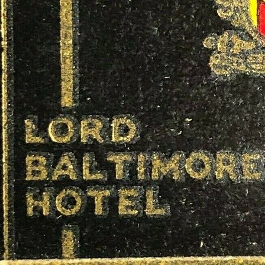 Lord Baltimore Hotel Maryland c1960's-70's Full Matchbook