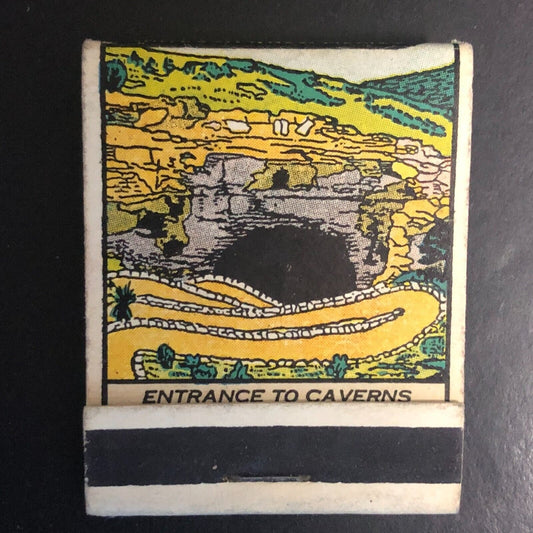 Carlsbad Caverns Entrance White's City New Mexico Full Matchbook c1940's