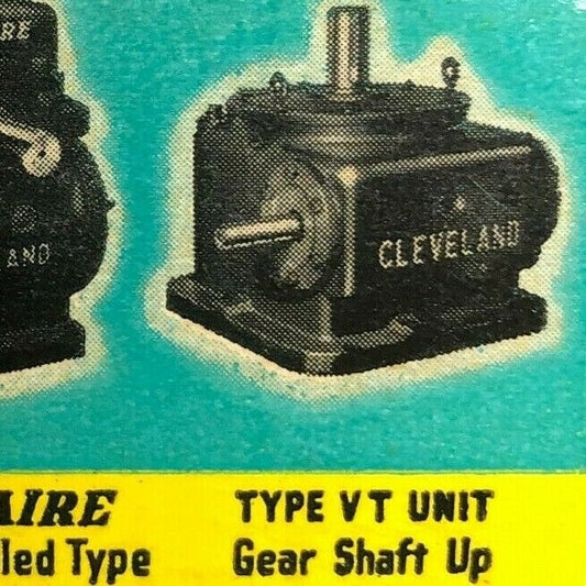 1940-50's Full Matchbook Advertising - Cleveland Worm Gear Speed Reducers