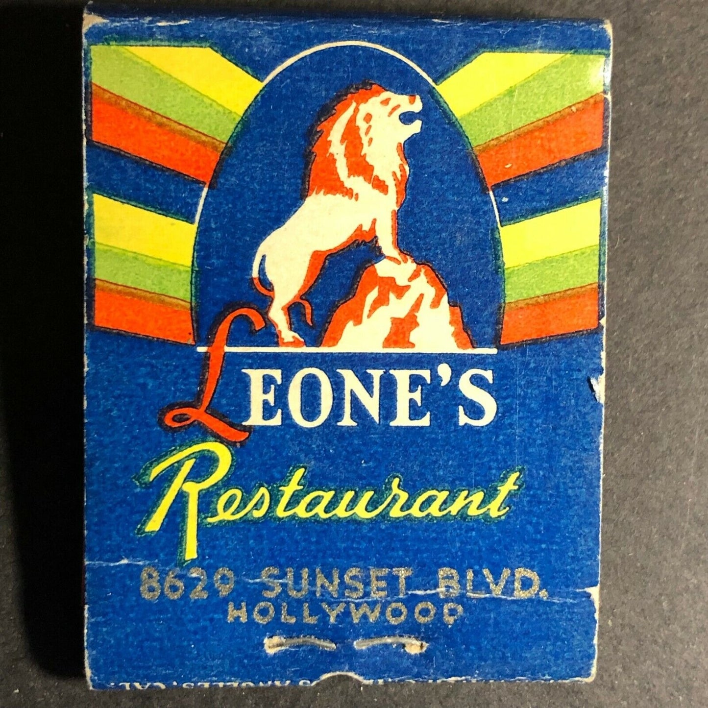 Mother Leone's Restaurant Hollywood c1950's-60's Full FEATURE Matchbook