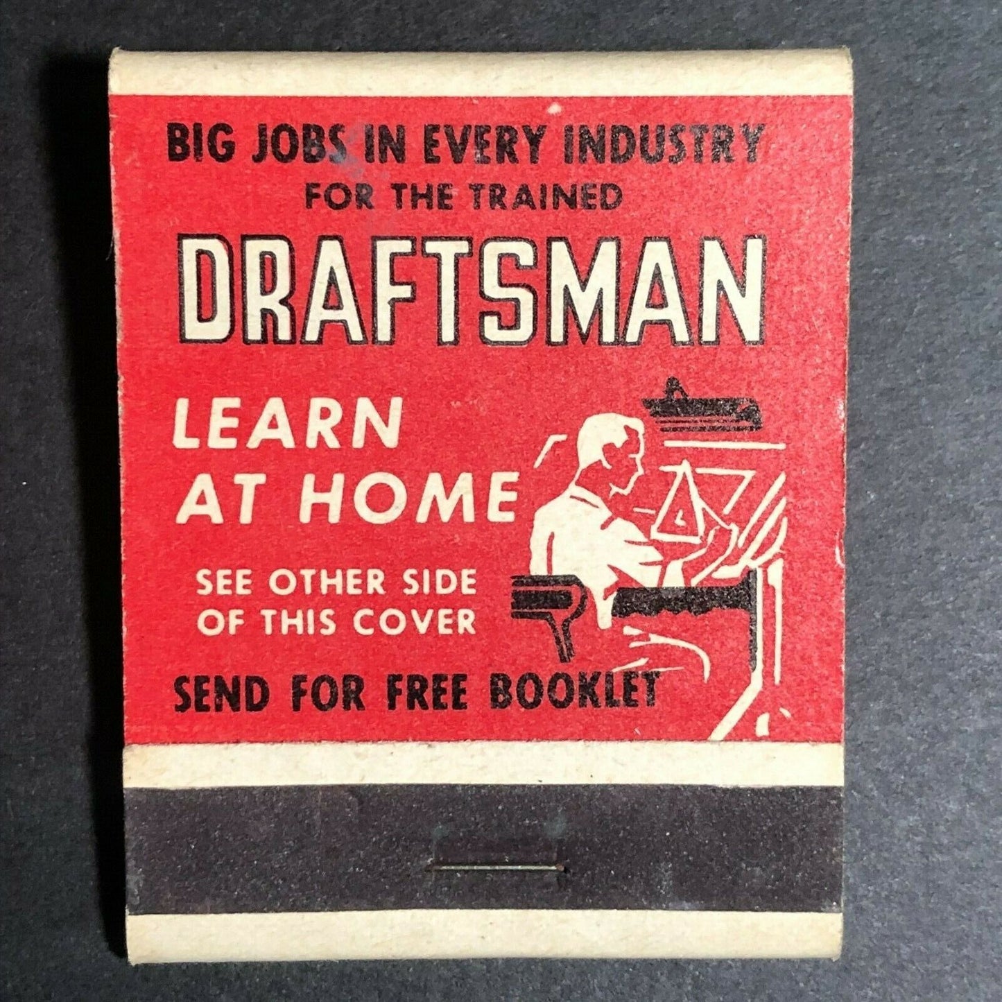 1940's-50's Full Matchbook - Draftsman - Learn at Home - Mail In Offer