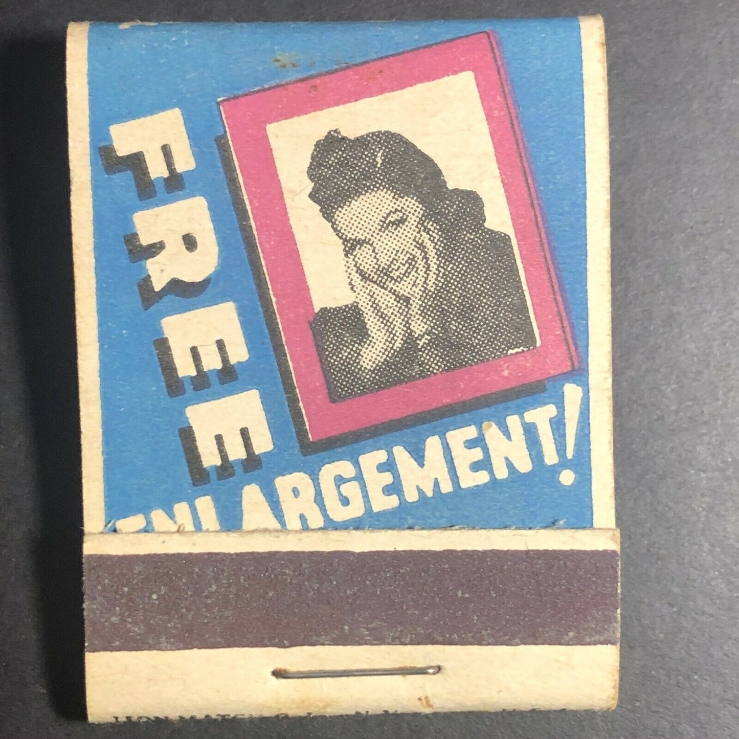 Free 5 x 7 Professional Enlargement Hollywood c1960's-70's Full Matchbook