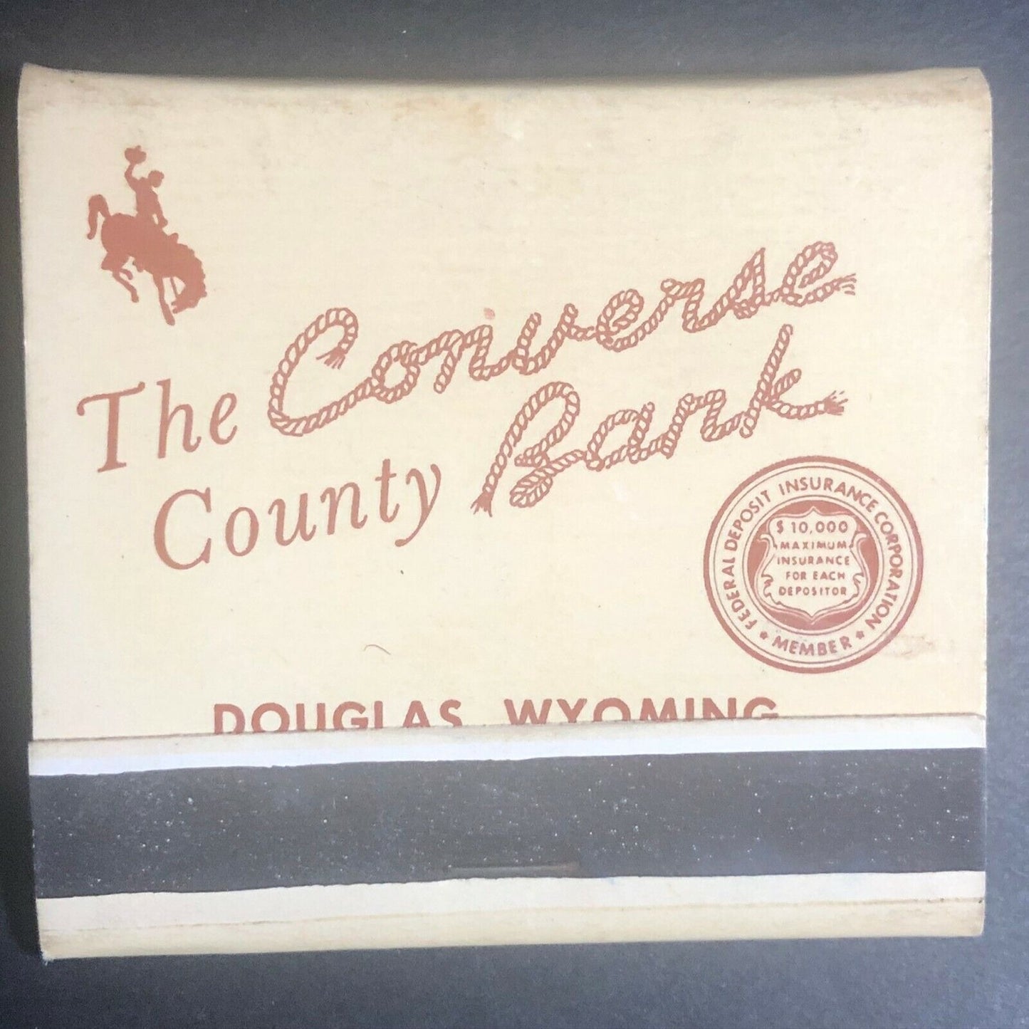 "Converse County Bank" Douglas, WY Scarce 1960's-70's Full Matchbook