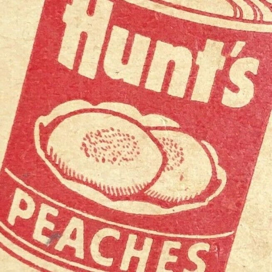 1950's Full Matchbook "Hunt's Tomato Sauce" Peaches "Hunt For The Best"