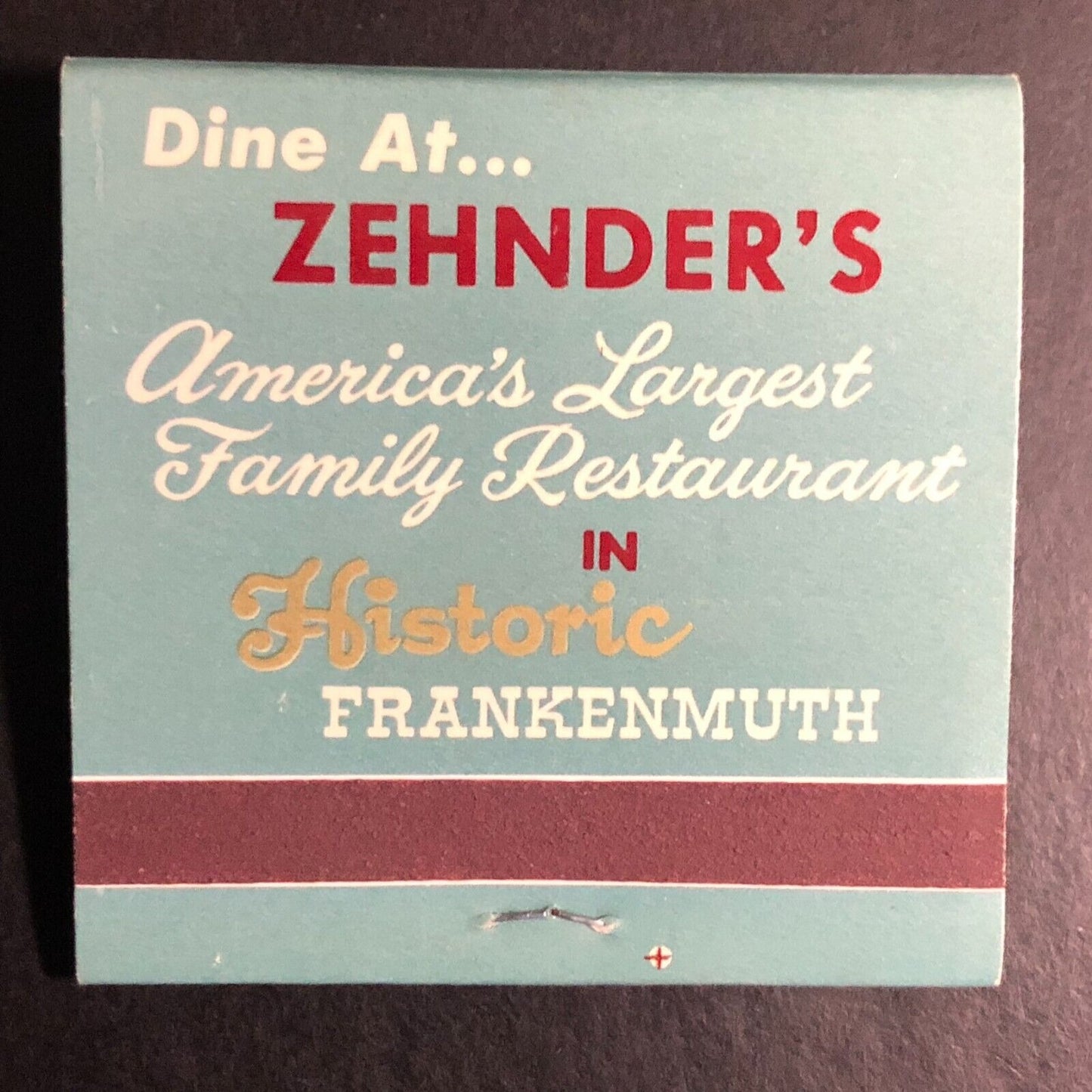 Zehinder's Restaurant Frankenmuth, MI Full Matchbook c1974-80's