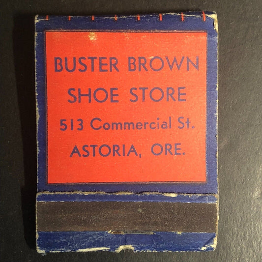Buster Brown Shoe Store Astoria, ORE Roblee Half Full Matchbook c1940's