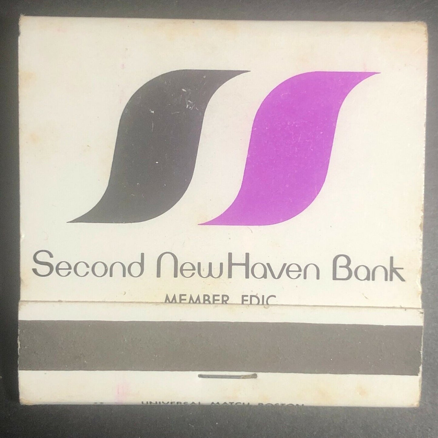 "Second New Haven Bank" "Build a Secure Future" CT 1970's-80's Full Matchbook