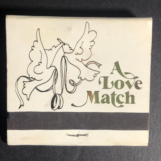 Janet & Kevin "A Love Match" Full 30-Strike Wedding Matchbook 1983 VGC