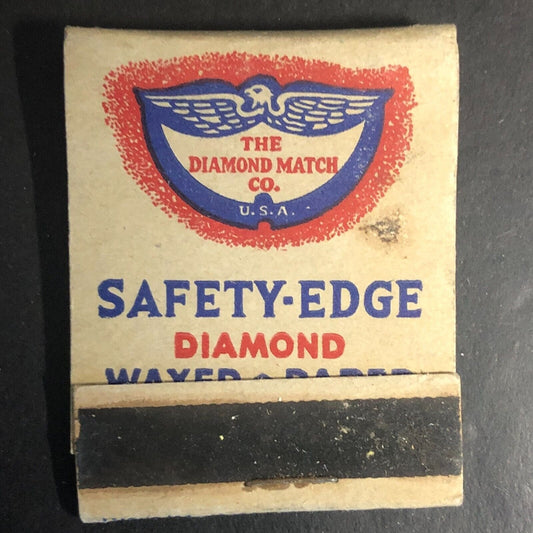 Diamond Match Co. Waxed Paper w/ Safety Edge Full Matchbook c1930's-40's