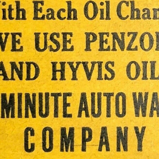 1930's-40's Full Matchbook - "Nine Minute Car Wash" Simonizing Minneapolis, MN