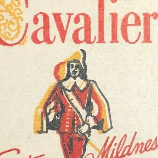 1940's-50's Full Matchbook Cavalier Cigarettes "King Size" Flavor - Mildness