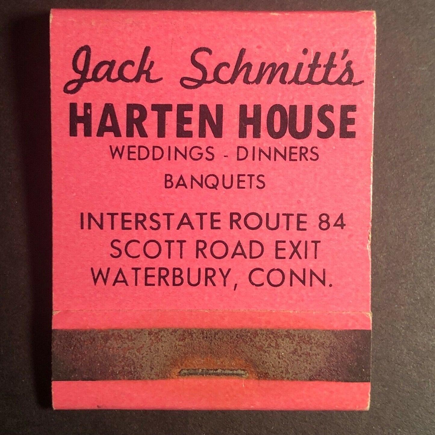 Waterbury, CT Jack Schmitt's Harten House c1960's-70's Full Matchbook