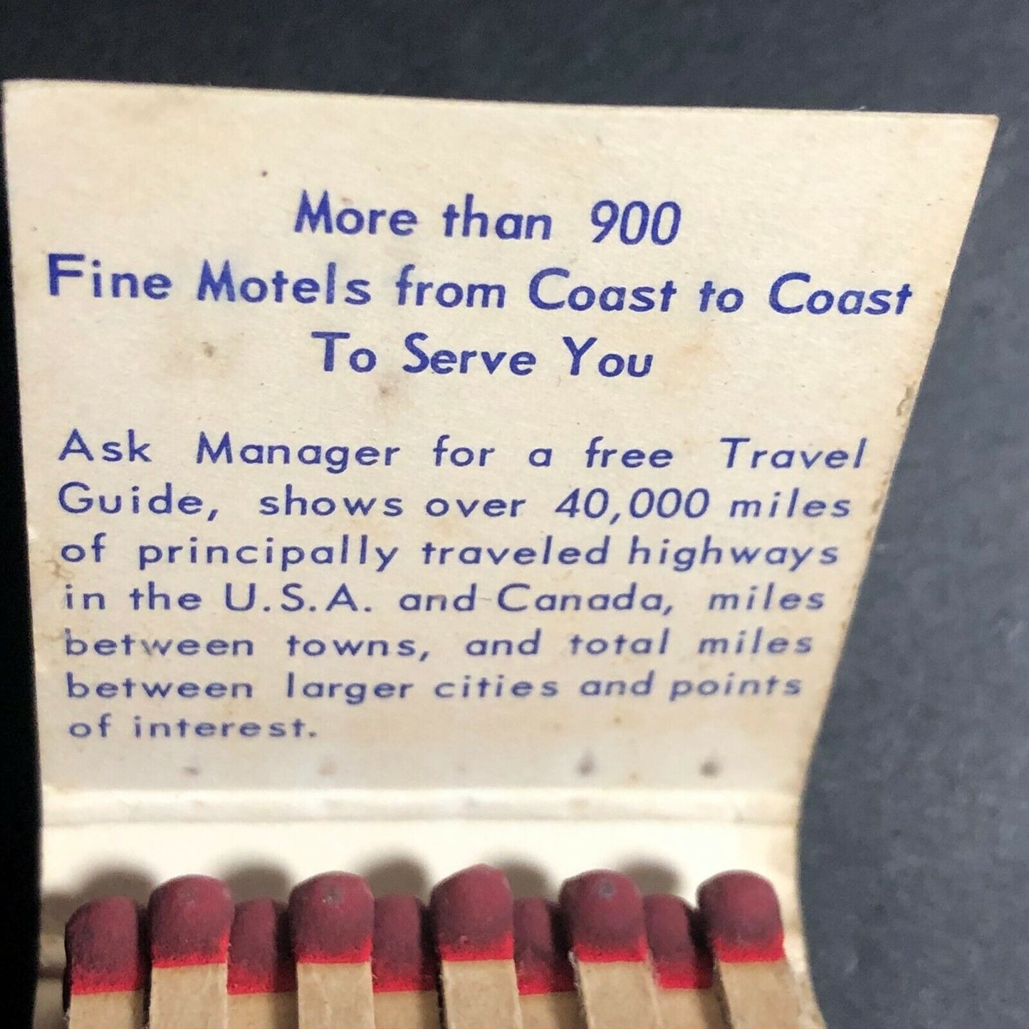 Best Western Best Eastern Hotels c1960's-70's Full Matchbook