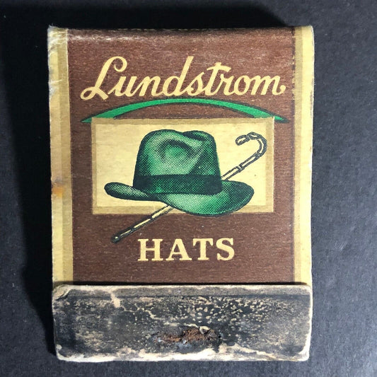 Lundstrom Hats San Francisco Oakland 20-Strike Full Matchbook c1940's Scarce