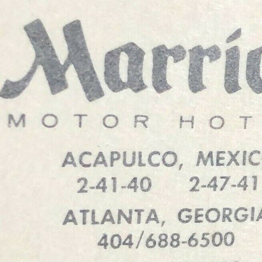 1970's-80's Full Matchbook "Marriott Motor Hotels" "The Windjammer"