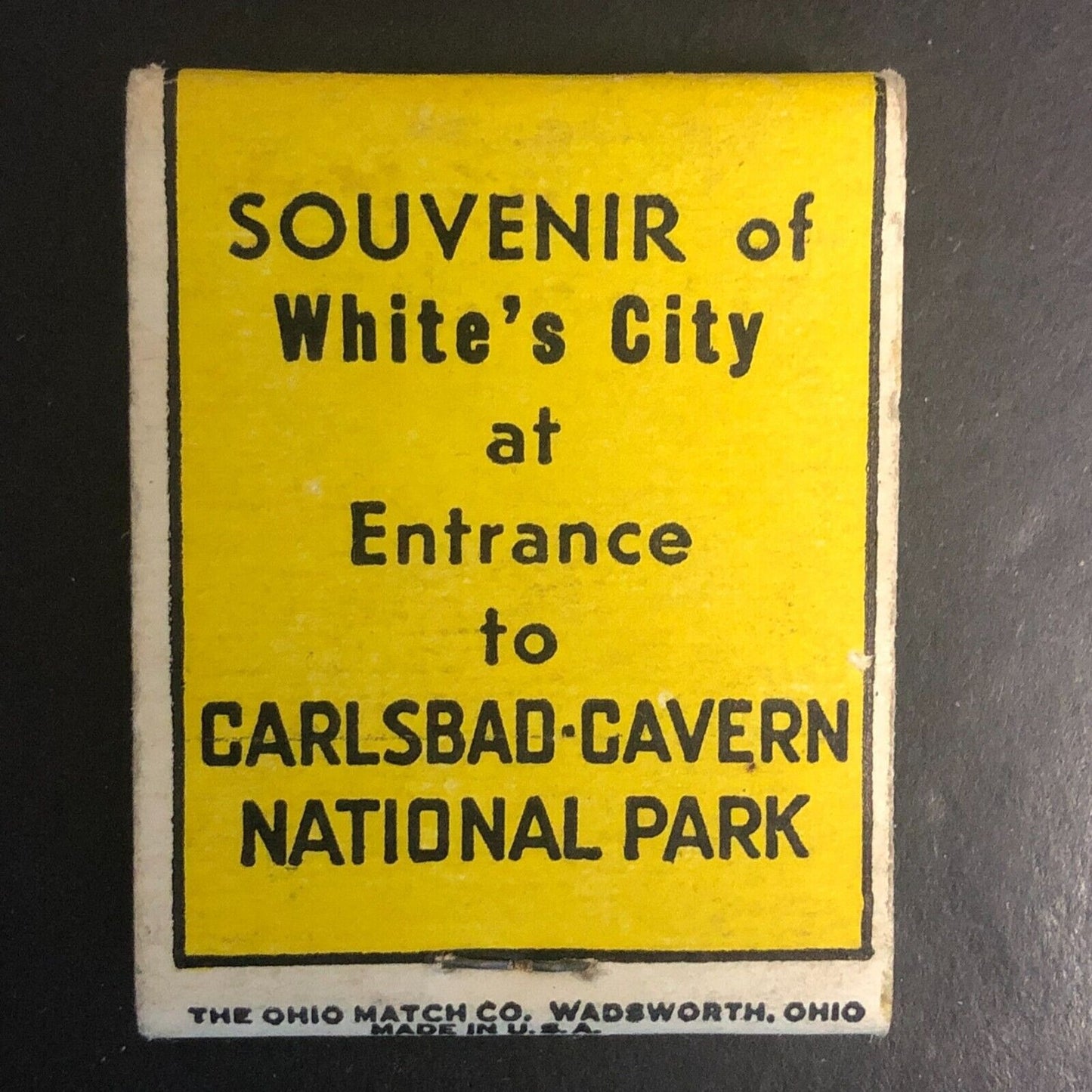 Carlsbad Caverns White's City New Mexico Full Matchbook c1940's