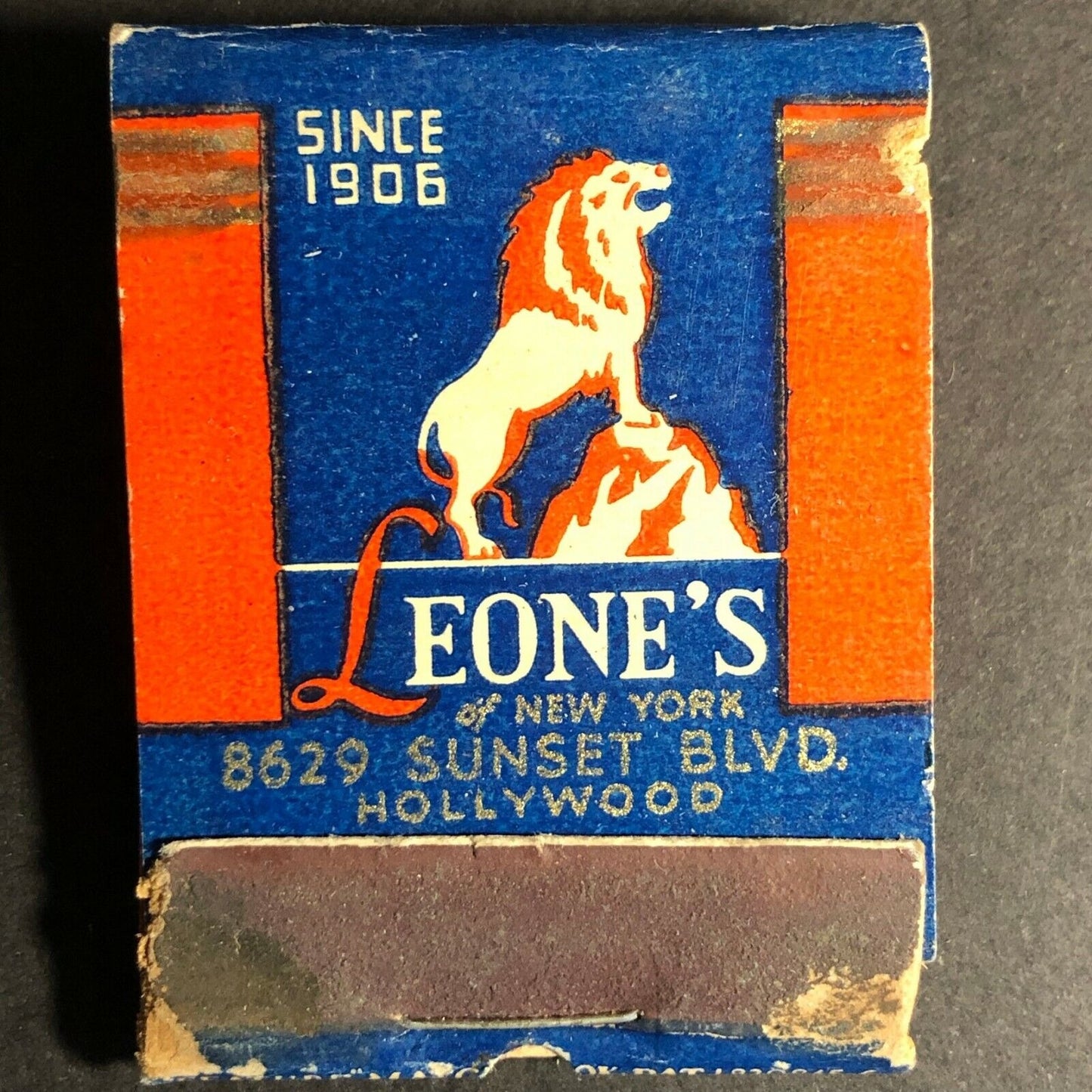 Mother Leone's Restaurant Hollywood c1950's-60's Full FEATURE Matchbook