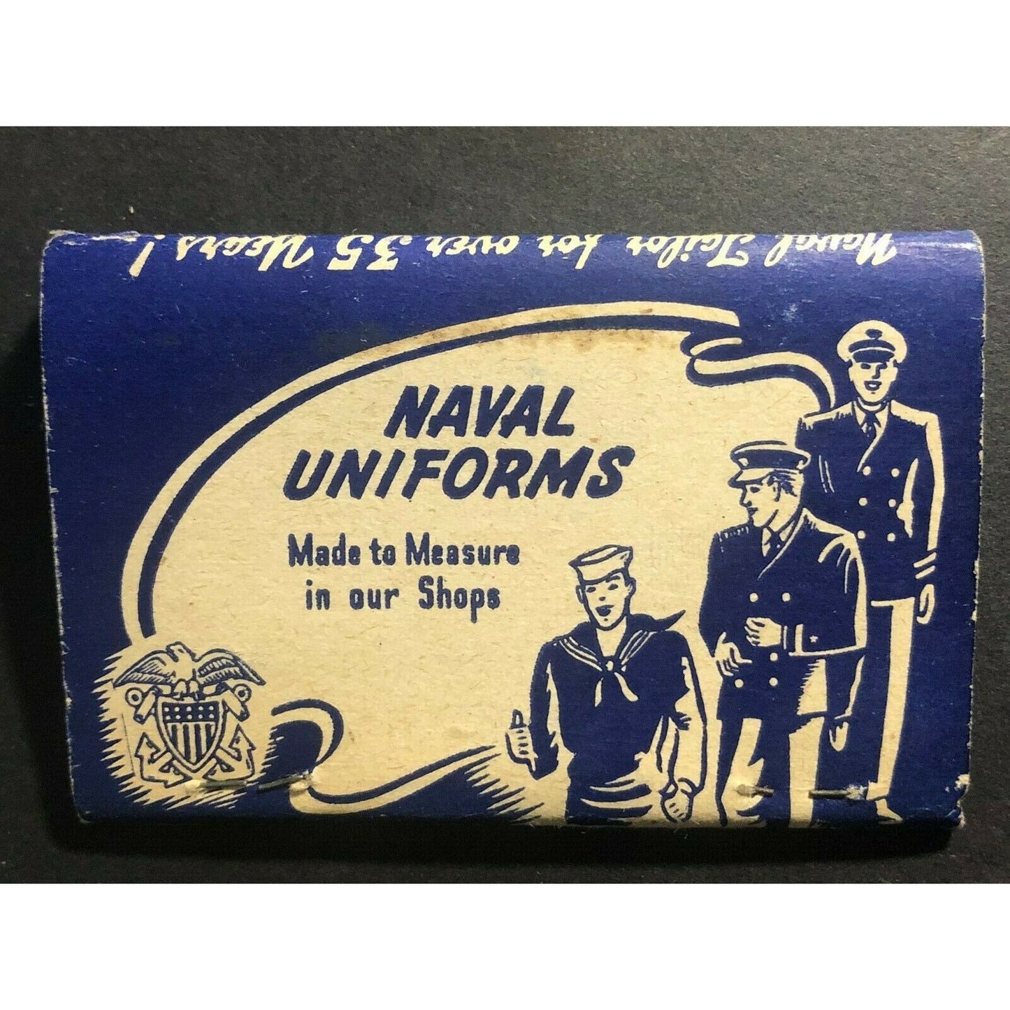 Scarce c1940's Full 40-Strike Matchbook Gus Kroesen Seattle Navy Naval Uniforms