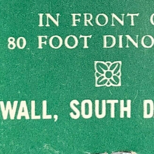 1960's-70's Full Matchbook "Wall Drug Store" "In Front Of 80ft Dinosaur Wall, SD