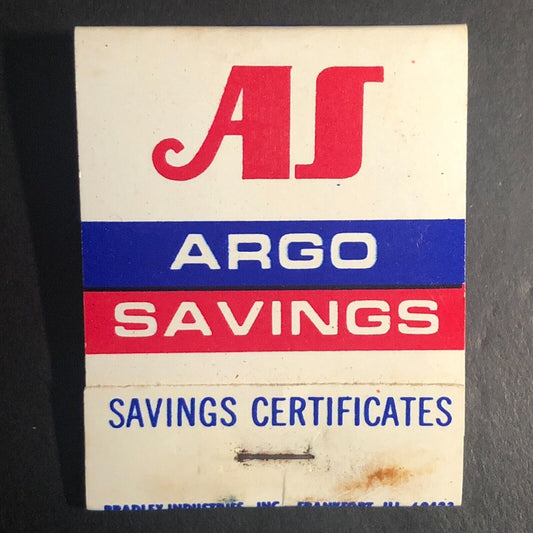 Argo Savings Bridgeview / Summit Full Matchbook c1974-79 Scarce