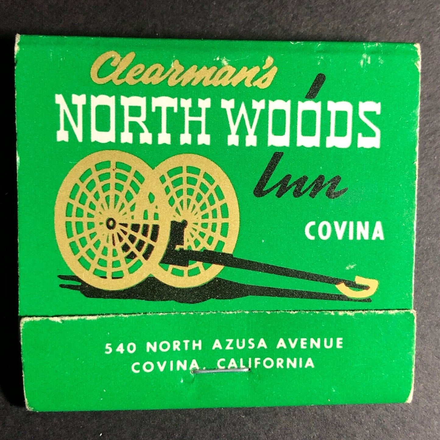Scarce c1960's-70's Full FEATURE Matchbook Clearman's North Woods Inn Covina CA