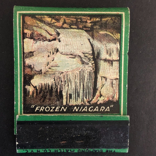 Frozen Niagara in Mammoth Cave of Kentucky Full Matchbook c1940's Scarce