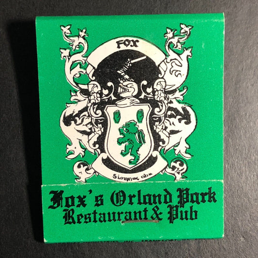 Fox's Orland Park Restaurant & Pub Illinois Near Full (-3) Matchbook c1974-80's