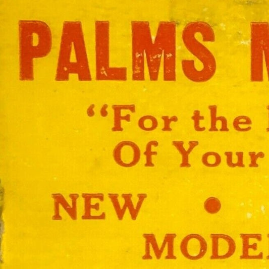 1940's Full Matchbook - Palms Motel - "Cooled by Refrigeration" Blythe, CA