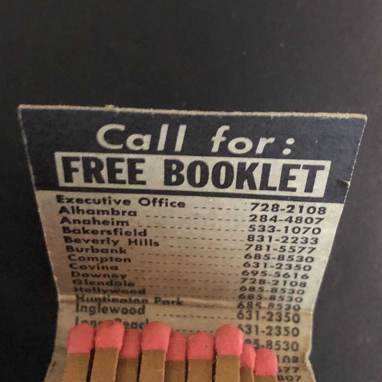 California Driving School Near Full (-5) Matchbook c1960's-73