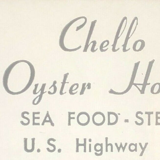 1950's-60's Full Matchbook "Chello Oyster House" Guilford, CT