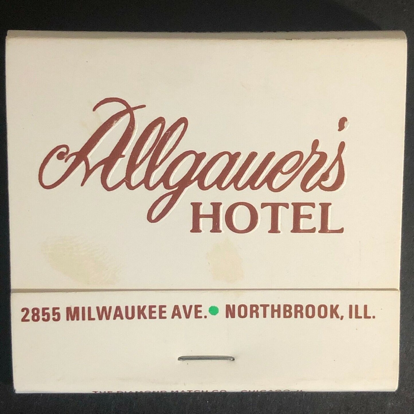 Vintage c1970's Full Matchbook Allgauer's Hotel Northbrook, ILL