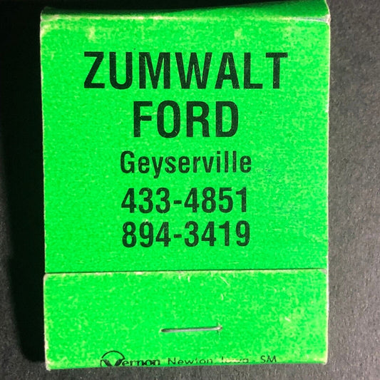 Zumwalt Ford (Car Dealership) Geyserville 20-Strike Full Matchbook c1975-85