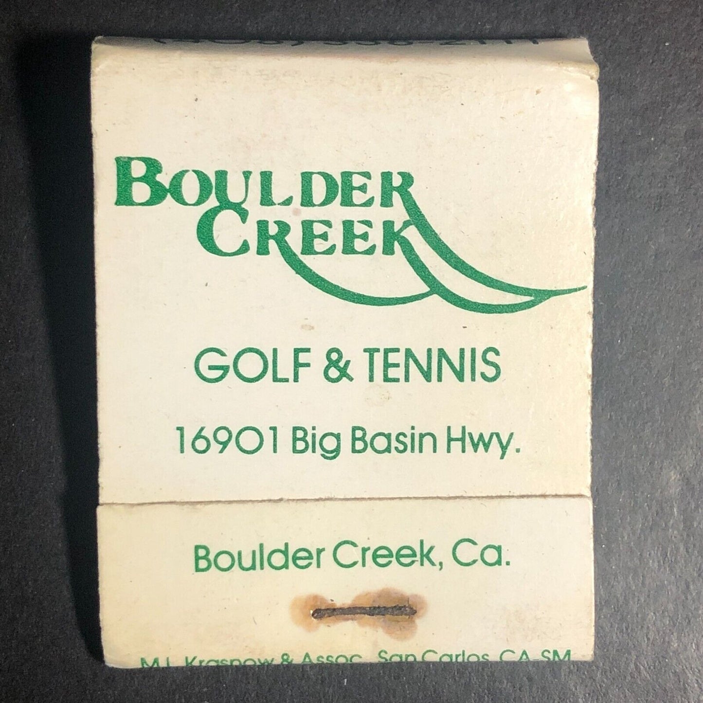 Boulder Creek Golf & Tennis CA Near Full (-1) Matchbook c1973-79
