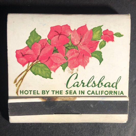 Carlsbad Hotel By The Sea California 30-Strike Full Matchbook c1940's-50's