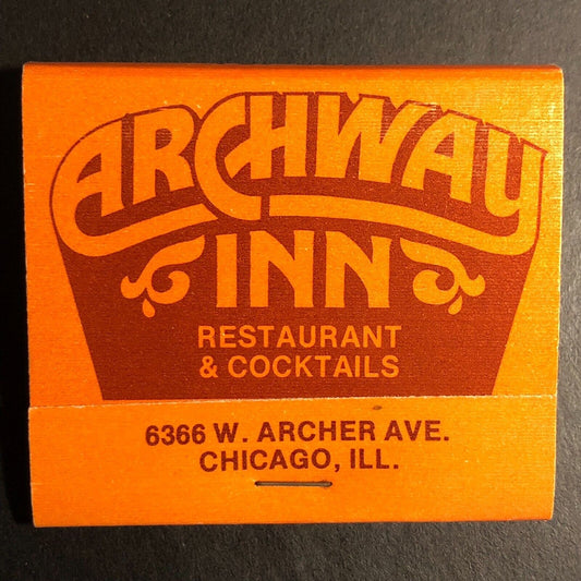 Archway Inn Restaurant Chicago Full Matchbook c1977-87 Scarce