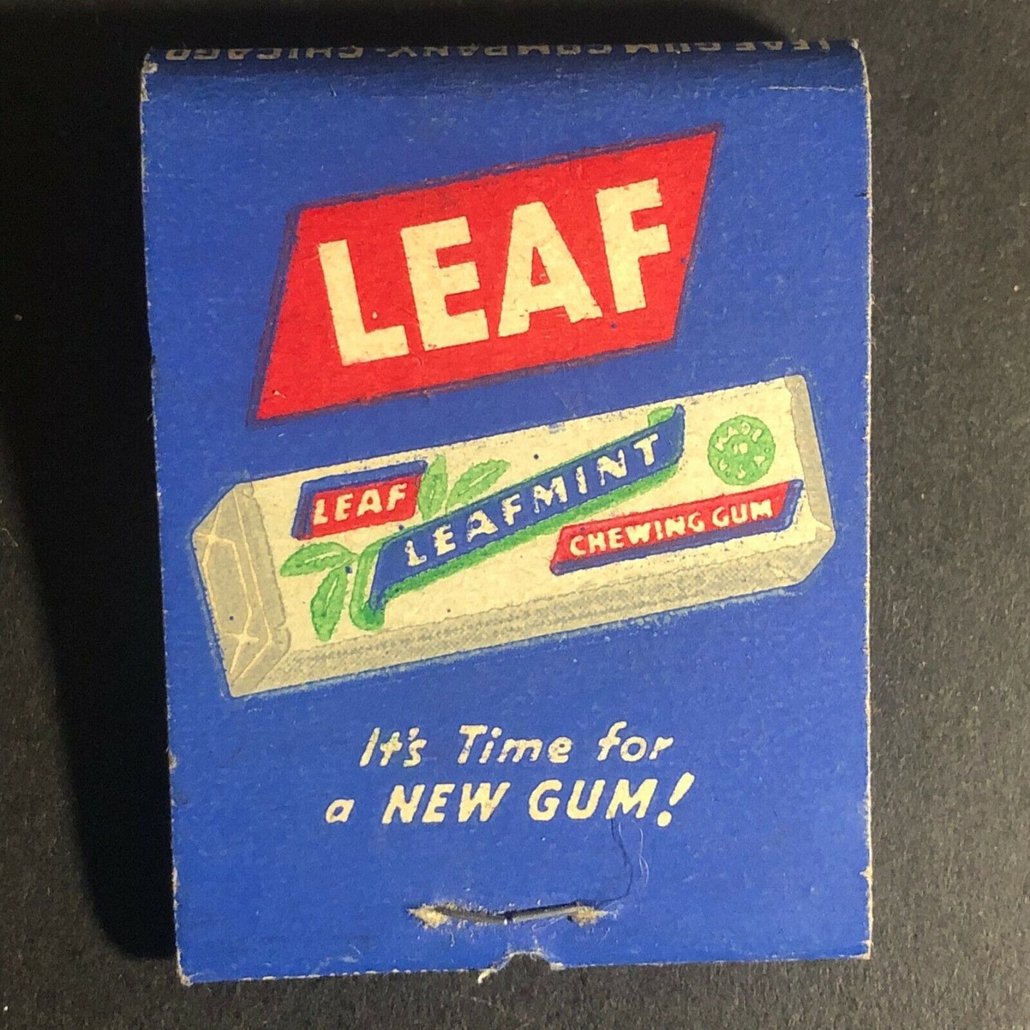 Scarce c1940's Full Matchbook Leaf Leafmint Chewing Gum Chicago