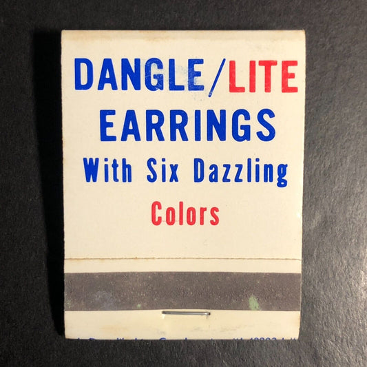 Lansing, MI A. Dean Watkins Dangle Lite Earrings Full Matchbook c1965-73