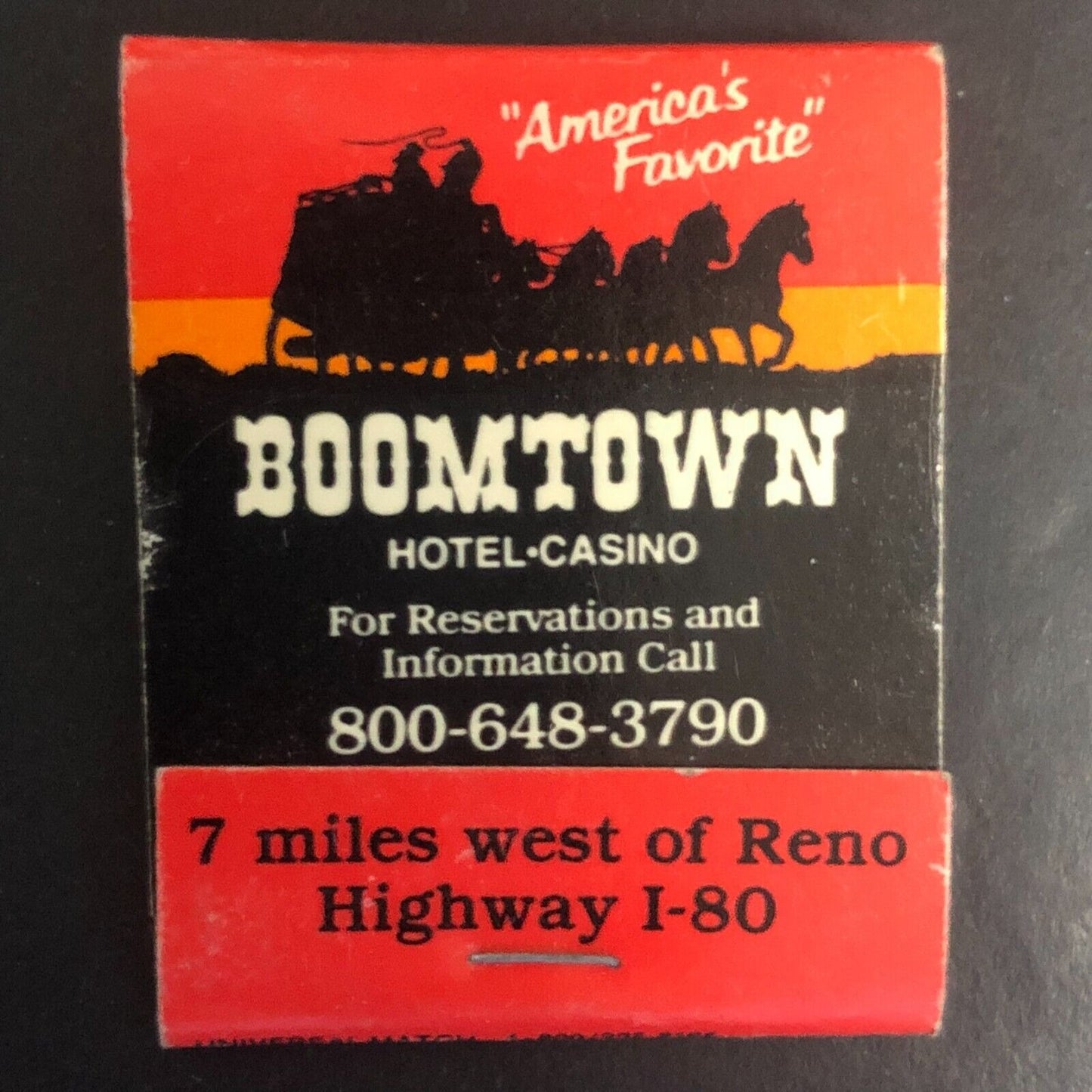 Boomtown Hotel Casino Verdi / Reno Full Matchbook c1975-85