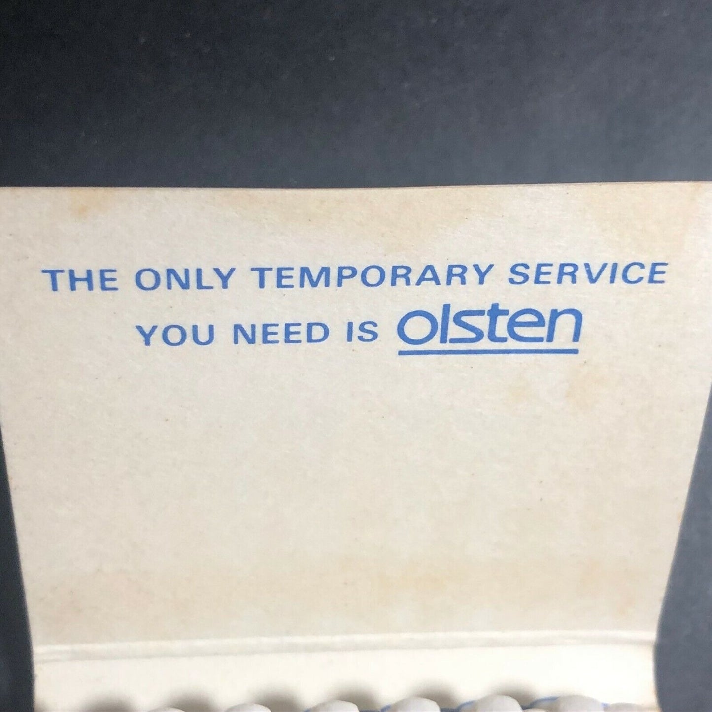 Olsten Temporary Services c1970's-80's Full Matchbook