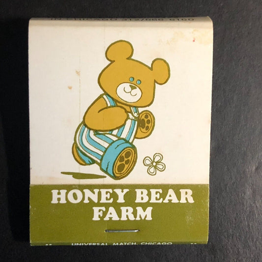 Honey Bear Farm Restaurant Chicago Full Matchbook c1974-80 Scarce VGC