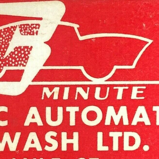 Dartmouth, NS "Atlantic Automatic Car Wash" Scarce c1950's-60's Full Matchbook