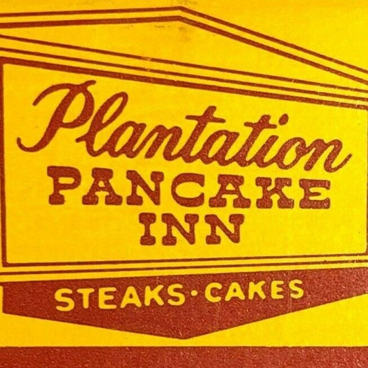 1940's-50's Full Matchbook - "Plantation Pancake Inn" Steaks Cakes - Ocala, FL