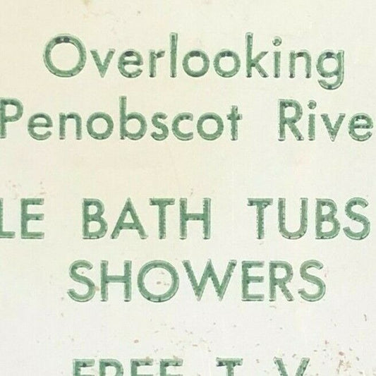 1960-70's Full Matchbook - "Riverview Motel" "Free T.V." Bangor, Maine