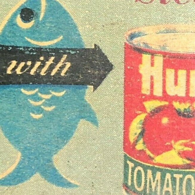 Hunt's Tomato Sauce w/ Friday Night Steaks Recipe c1960's Full Matchbook