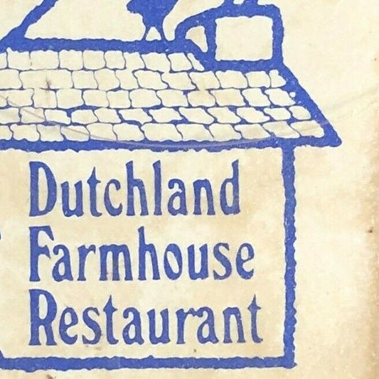 c1969-75 Full Matchbook -"Dutchland Farmhouse Restaurant" Smoketown, PA