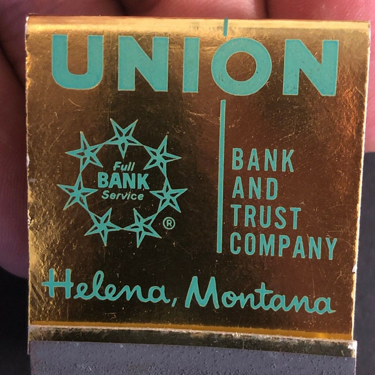 Vintage c1960's Full Printed Stick Matchbook Union Bank & Trust Helena, Montana