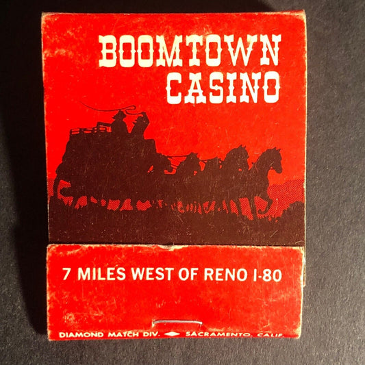 Boomtown Casino "7 Miles West of Reno" 20-Strike Matchbook c1970's