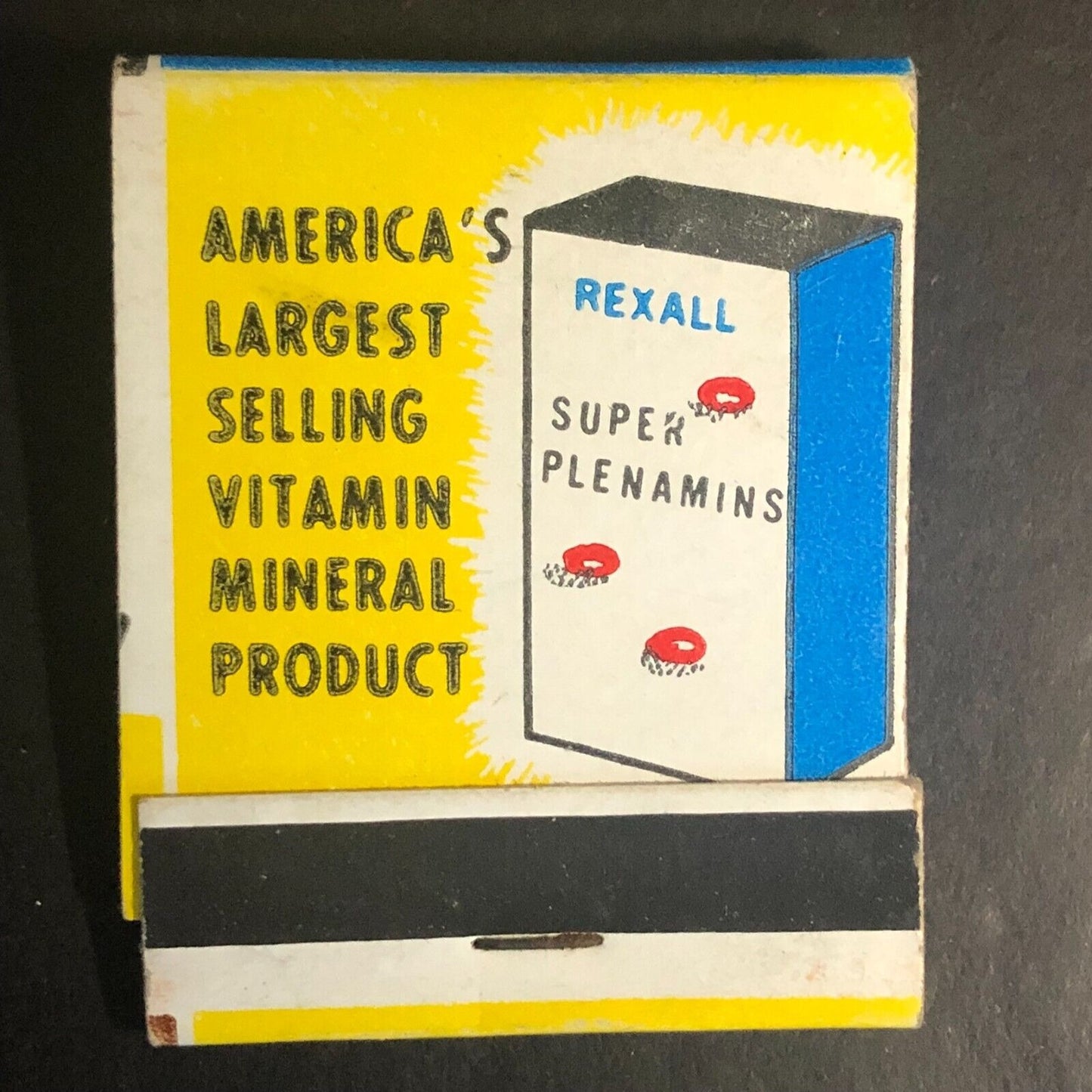 Rexall Super Plenamins Vitamin Mineral Full Matchbook c1954-60's