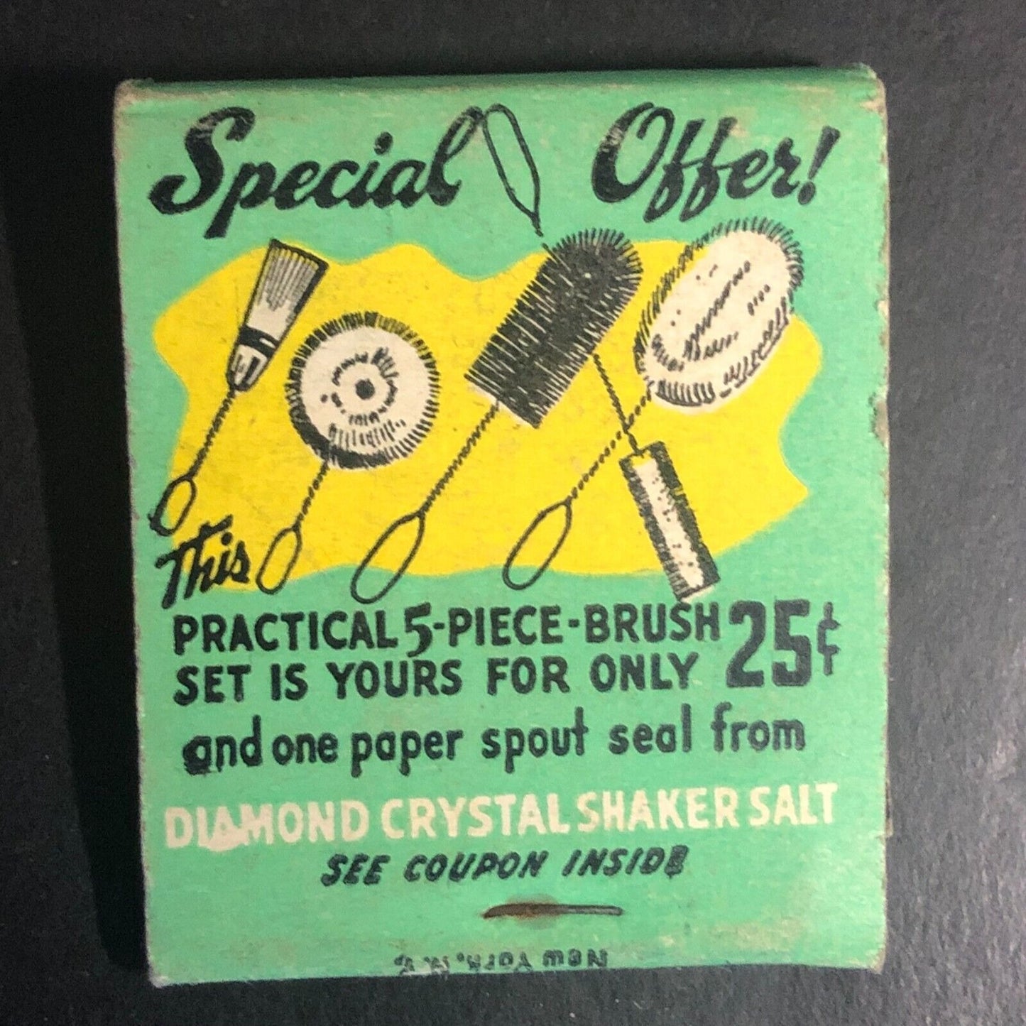 Diamond Crystal Shaker Salt Mail-in Offer Full Matchbook c1950's