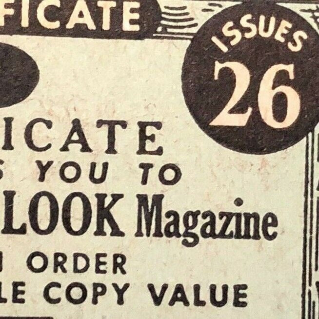 1940's-50's Full Matchbook - "Look" Magazine Offer $2.00 For 25 Issues